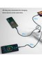 كابل USB A إلى 3 منافذ Type C بطول 4 أقدام، كابل شحن متعدد 3 في 1 من النايلون، USB A إلى 3 منافذ USB C - 4