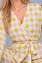 Women's Patterned Home Style Belted Yellow Pajama Set 4807 - 4