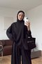 Women's Black Hijab Oversized Tunic and Wide-Leg Pants Two-Piece Set Nms106 - 3