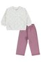 Heart Printed Snap-On Shoulder Set for 2-5 Years - Lilac - 4