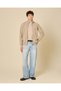 Men Beige Plain Zip-Up Sweatshirt - 2