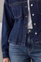 Women's navy blue denim jacket with pleated detail - alc-x15649 - 4