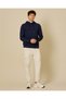 Men Navy Hooded Sweatshirt - 2