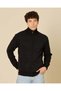 Men Black Zip-Neck Sweatshirt