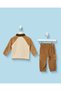 Infant Boys Brown Colour Block Jog Set 2 Piece - 4