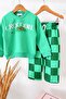 Boy's 3 Thread Cotton Green Crocodile Printed Top and Bottom Set - 7