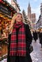 Glasgow | Women's Winter Shawl 70x180 cm | Red Scottish Tartan Plaid Pattern Oversized Soft-Tasseled Shoulder Shawl - 3