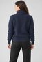 Women's Crew Neck Wool Knit Sweater with Scarf - 4