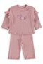 Love Embroidered Ruffle Detailed Set for 2-5 Years - Pink