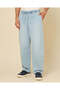 Men Light Blue Baggy Pull-On Jeans