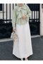 Tie Collar Stone Buttoned Shirt - 4677 - Light Green