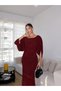 Women's Burgundy Sandy Draped Backless Maxi Dress