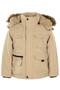 6-9 Years Old Coat with Fur Hood - Beige