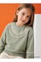 Floral Embroidered Sweatshirt for 6-9 Years Old - Khaki - 6