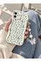 iPhone 11 Phone Charmli Blue Flower Patterned Ecru Case - 3