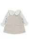Embroidered Collar 6-18 Months Dress - Beige