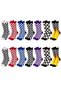 Night Unisex Socks Checkered Patterned Colorful Set of 14 Checkered Flame Patterned Long Socks Daily Sports Socks