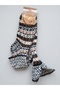 Turkmen Socks Woolen Booties 3-Pack Foldable Keep Warm Winter Home Socks Unisex Mixed Pattern - 3