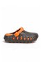 Eva Lightweight Comfortable Soft Black-Orange Unisex Closed-Front Sabo Men's Slippers 2504 - 2