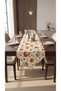 Duck Fabric Triangle-End Runner 40X150 cm – Pumpkin and Sunflower Patterned, Water Repellent Stain-Resistant Fall Table Runner