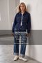 Women's navy blue denim jacket with pleated detail - alc-x15649 - 2