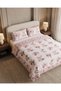 Ivory And Pink 3-Piece Floral Quilt Set Super King Size - 3