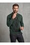 Fire Steel Knitted Patterned Polo Collar Sweater-26143 - 3