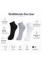 Men's Short Socks 6-Pack |   80% Cotton Seamless Toe, Breathable, Black Gray White - 2