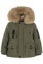 2-5 Years Old Parka with Fur Hood - Khaki