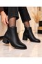 Taşpınar 100% Genuine Leather Women's Winter Casual Comfortable Heeled Zippered Boots 36-40 - 2