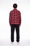 Men's Plaid Long Sleeve Oversize Shirt Red - 5