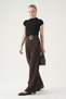 Belt Detail Palazzo Trousers 8421A Brown - 7