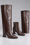 Zelvora Women's Boots with Dust Cover Detail, Removable Attachment, Pointed Toe, Zipper, Thick Heel