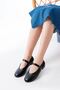 Inf-324 Black Helmet Buckle Daily Women's Ballerinas - 4