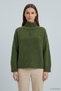High Collar Off-Shoulder Oversize Sweater 2589 Khaki - 3