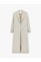 Long Sleeve Buttoned Long Cut Blazer Jacket with Pockets