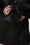 Halter Neck Satin Blouse with Embellished Sleeves - Black - 4