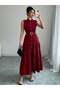 Rochie maxi, vișiniu - 5