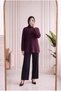 Seyran Fringe Detail Self-Patterned Knitwear Sweater-Kr6021 Plum