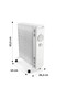 Radiator pe ulei Basic, 2500 W, 3 Trepte, Alb - 5