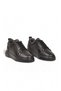 Men's Lace-Up Thick Comfortable Sole Black Genuine Leather Casual Sneaker Shoes 272303 - 4