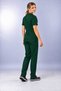 (E-Flex) Hunter Green Lycra Women's Non-Ironing Fake Sleeve Nurse and Doctor Uniform Set Scrubs Hospital Uniform