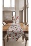 Duck Fabric Triangle End Runner 40X130 cm – Christmas Santa Claus and Reindeer Patterned, Water Repellent Stain-Resistant Decorative Table Runner - 2