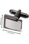 Cufflinks for men, Cuff-links Rectangle Minimalist Silver Matte Texture Solid for Regular Wedding Bu - 2