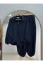 Arlina Collar Detailed Elastic Cuffed Trousers Suit-Nl1047 Navy Blue - 2