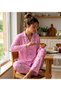 Women's Milan Fabric Soft Textured Buttoned Long Sleeve Bamboo Pajama Set - 2