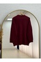 Peyker Crew Neck Scarf Sweater-Kr6023 Claret Red - 6