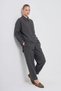 1092 Double Pocket Detail Self-Patterned Suit Black - 3
