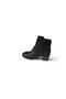 Women's Black Brown Matte Leather Round Toe 5cm Thick Heel Ankle Boots with Stones - 2