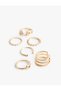 Steel Mixed Stone 6-Piece Ring Set - 2